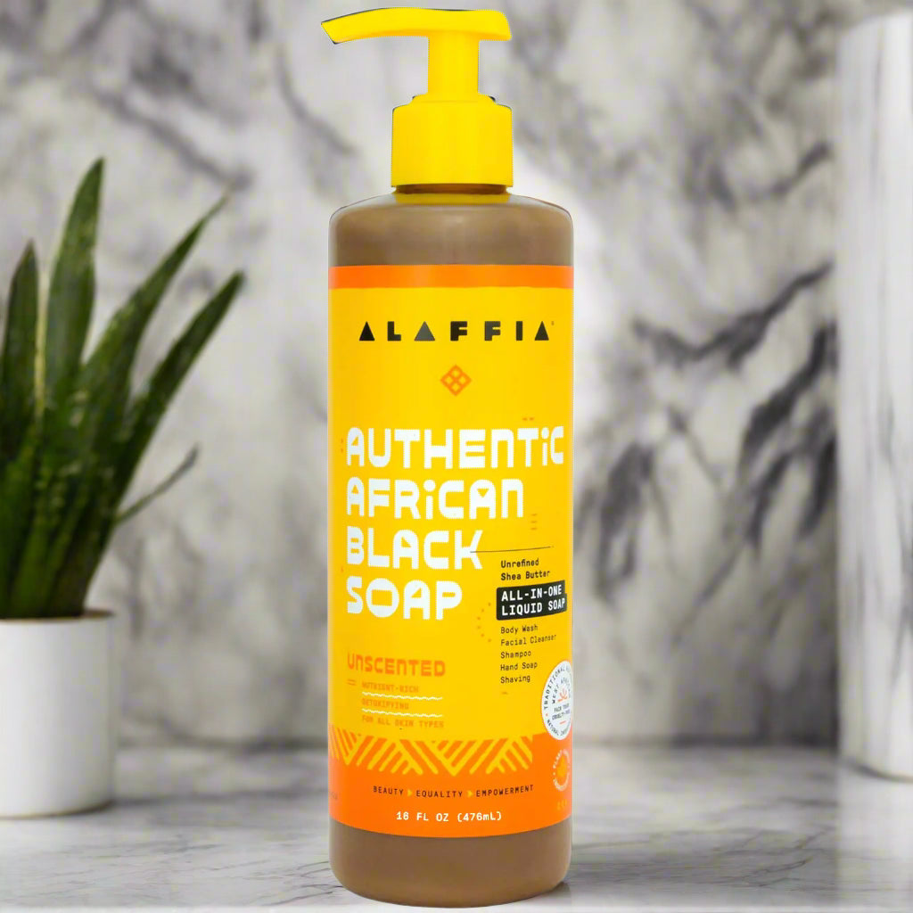 Alaffia Shea Black Soap | Unscented Luxury Cleanser