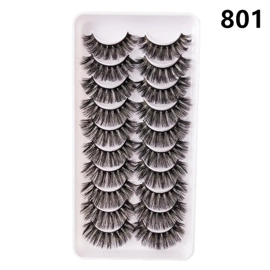 10-Pack Wispy Mink Eyelashes - Handcrafted & Reusable