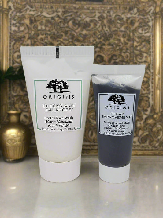 Origins Journey Duo: Frothy Face Wash & Charcoal Mask
